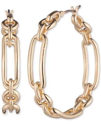 Lauren Ralph Lauren Gold-Tone Link Medium Hoop Earrings, 1.3"