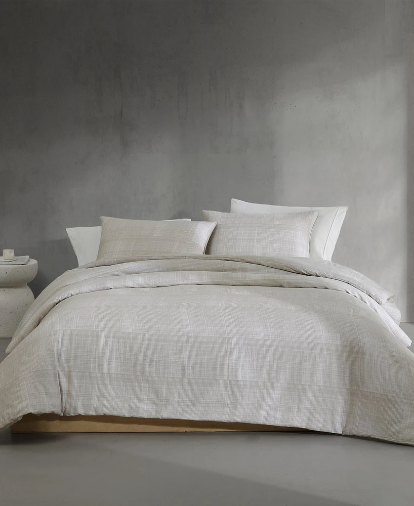 Calvin Klein Textural Rib Cotton Sateen 3-Pc. Comforter Set