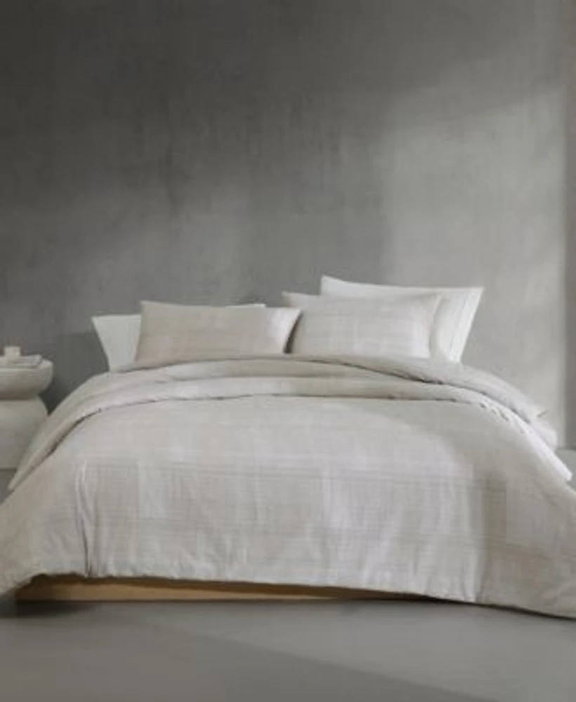 Calvin Klein Textural Rib Cotton Sateen 3 Pc. Comforter Set