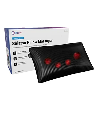 iReliev Relaxables Massage Pillow, Gray Fabric on Black Mesh