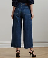 Lauren Ralph Petite High-Rise Wide-Leg Cropped Jeans