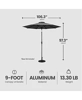 Four Seasons Courtyard 9 Foot Round Olefin Fabric Belmont Market Umbrella, Navy