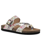 White Mountain Women's Hazy Round Toe Flat Sandals