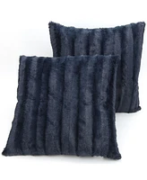 Cheer Collection Faux-Fur 2-Pack Decorative Pillows
