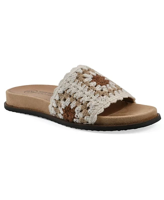 White Mountain Women's Maxim Round Toe Flat Sandals
