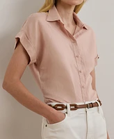 Lauren Ralph Dolman-Sleeve 100% Linen Shirt