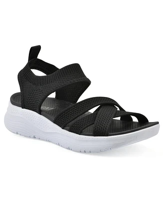 White Mountain Women's Charry Round Toe Flat Sandals