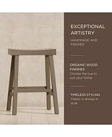 Maven Lane Vincent Wooden Rustic Aesthetic Kitchen Counter Stool, Set of 2