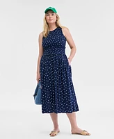 On 34th Women's Woven Printed Smocked Sleeveless Midi Dress, Exclusively at Macy's