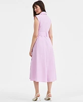 On 34th Women's Cotton Belted Midi Shirtdress, Exclusively at Macy's