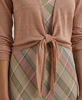 Lauren Ralph Women's Tie-Front Linen Cardigan