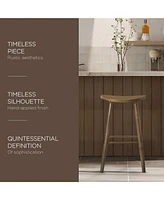 Maven Lane Luna Bar Stool in Rustic Natural Wood Finish