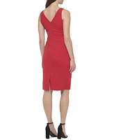 kensie Women's Cowlneck Jersey Knit Sheath Dress