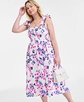 On 34th Women's Mommy & Me Cotton Bouquet-Print Tie-Strap Smocked Midi Dress, Exclusively at Macy's