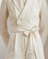 Lauren Ralph Women's Belted Double-Breasted Cady Romper