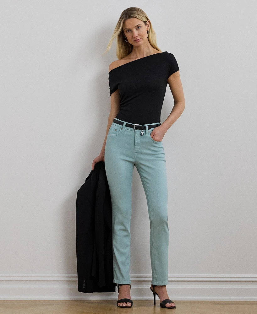 Lauren Ralph Women's Coated High-Rise Straight Ankle Jeans