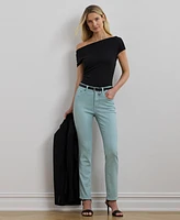 Lauren Ralph Women's Coated High-Rise Straight Ankle Jeans