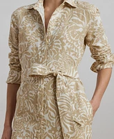 Lauren Ralph Women's Floral Linen Shirtdress