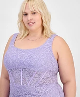 City Studios Trendy Plus Glitter Lace Gown