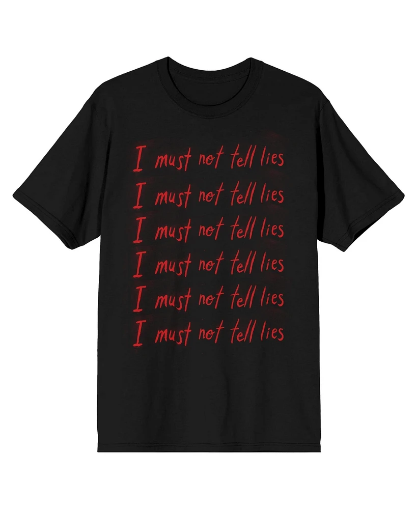 Harry Potter I Must Not Tell Lies Repeated Text Men's Black T-shirt-3XL