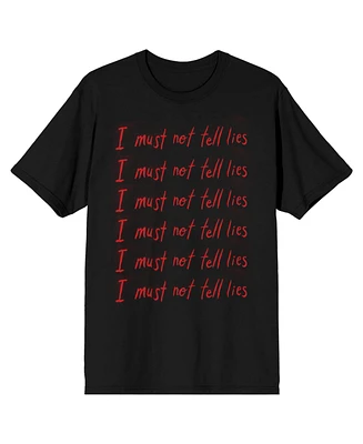 Harry Potter Men's I Must Not Tell Lies Repeated Text Black T-shirt-xl