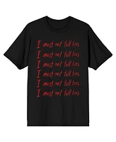 Harry Potter I Must Not Tell Lies Repeated Text Men's Black T-shirt-3XL