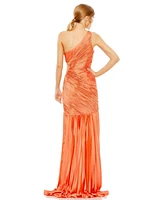 Mac Duggal Women's Side Cut-Out One-Shoulder Pleated Gown