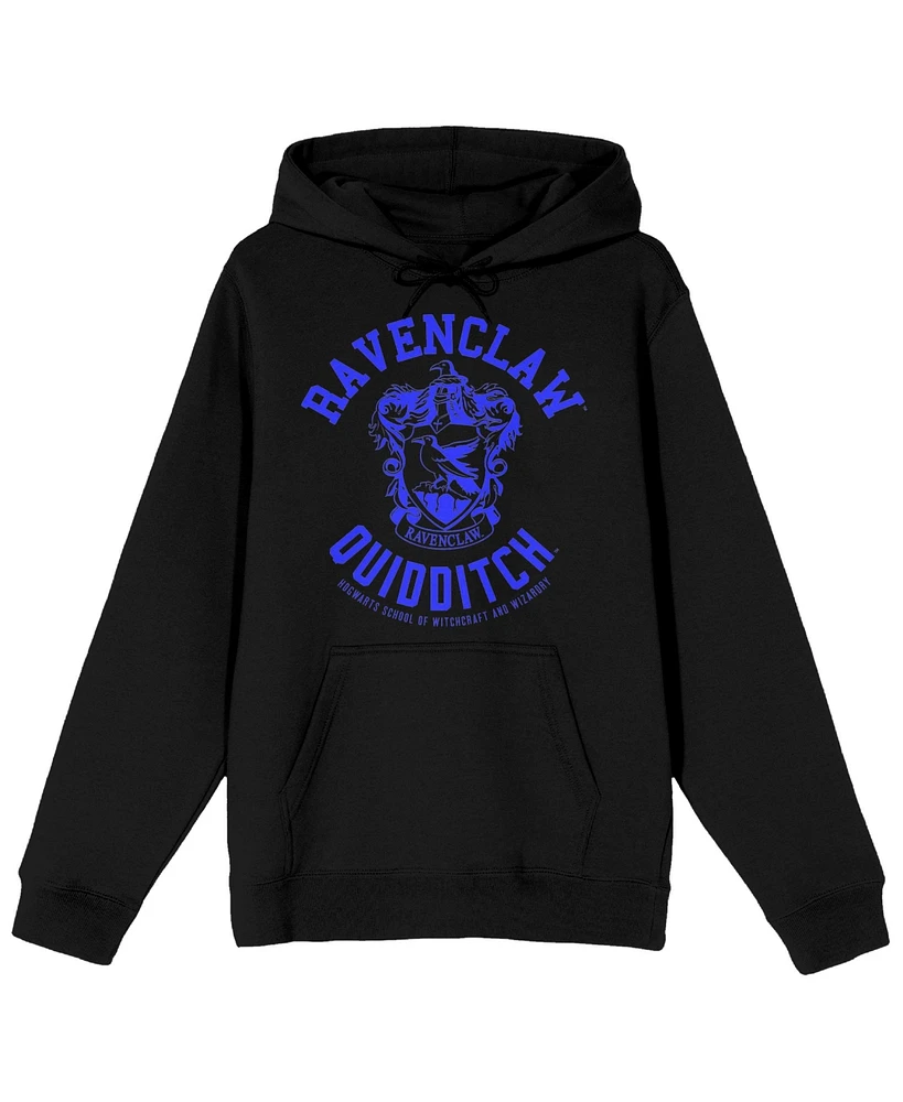 Harry Potter Ravenclaw Quidditch Crest Long Sleeve Black Adult Hooded