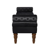 Velvet Tufted Bench for Bedroom, Living Room & Entryway, Window with Spindle Wooden Legs-The Pop Home