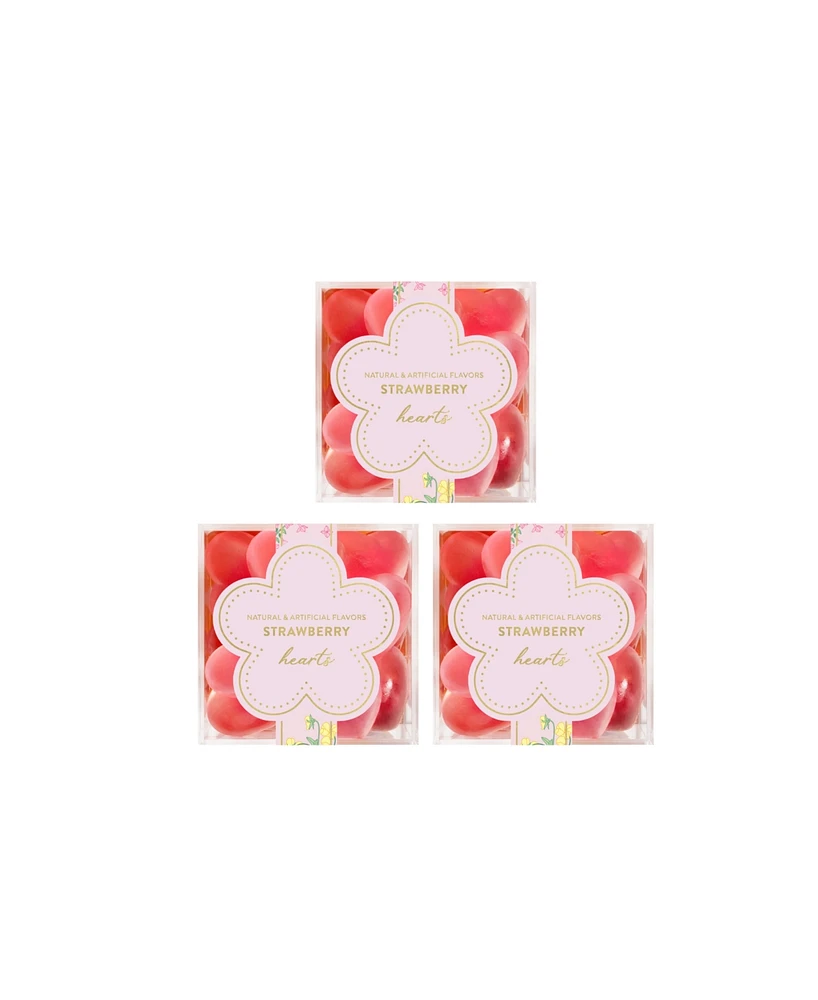 Sugarfina Spring La Vie En Rose Strawberry Hearts Small Candy Cubes, 3 Piece