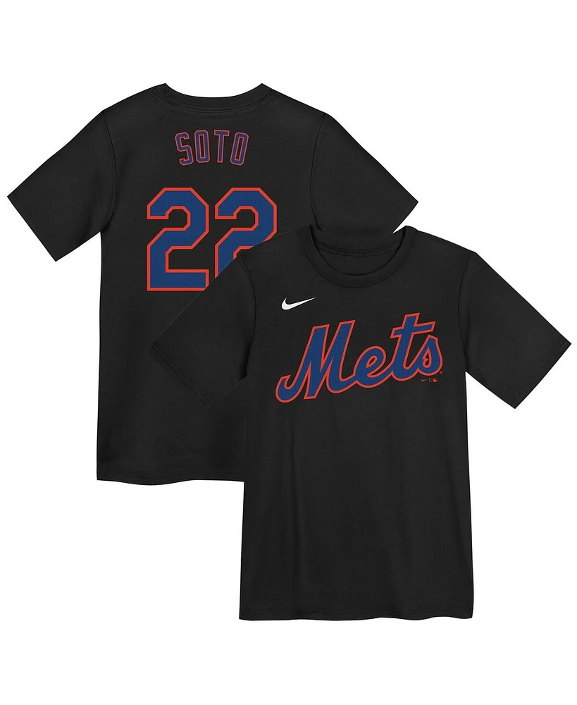 Nike Big Boys and Girls Juan Soto Black New York Mets Name Number T-Shirt