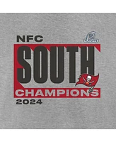 Fanatics Women's Heather Gray Tampa Bay Buccaneers 2024 Nfc South Division Champions Conquer Long Sleeve V-Neck T-Shirt