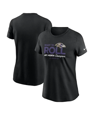 Nike Women's Black Baltimore Ravens 2024 Afc North Division Champions Locker Room Trophy Collection T-Shirt