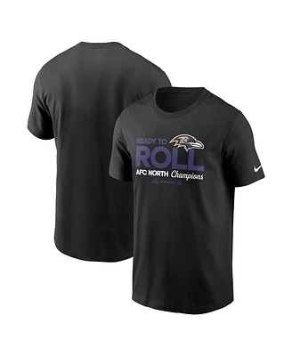 Nike Men's Black Baltimore Ravens 2024 Afc North Division Champions Locker Room Trophy Collection T-Shirt