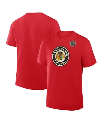 Fanatics Men's Athletic Red Chicago Blackhawks 2025 Winter Classic Primary Logo T-Shirt