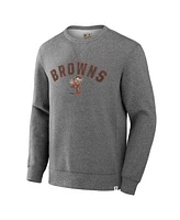 Fanatics Men's Heather Gray Cleveland Browns Loop Terry Pullover Sweatshirt