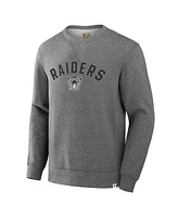 Fanatics Men's Heather Gray Las Vegas Raiders Loop Terry Pullover Sweatshirt