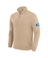 J. Palmer Men's Tan Detroit Lions Franchise Quarter-Zip Sweater