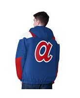 Starter Men's Royal Atlanta Braves Cooperstown Collection Charger Half-Zip Jacket