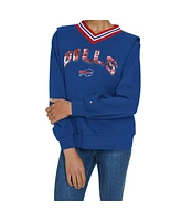 Tommy Hilfiger Women's Royal Buffalo Bills Alice V-Neck Pullover Sweatshirt