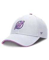 Fanatics Men's White New Jersey Devils Authentic Pro Hockey Fights Cancer Adjustable Hat