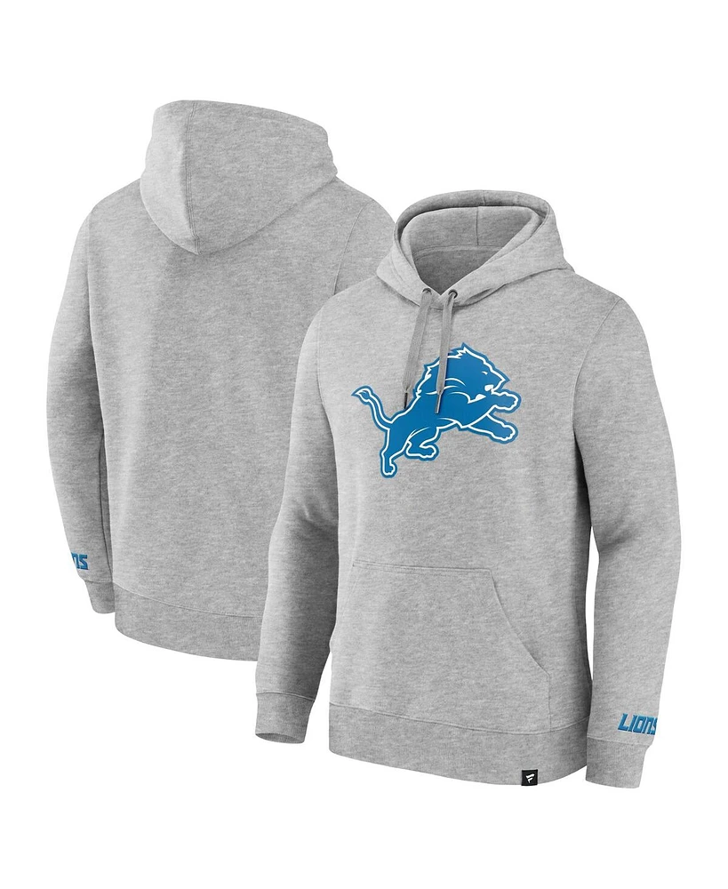 Fanatics Men's Heather Gray Detroit Lions Legacy Fleece Pullover Hoodie