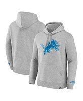 Fanatics Men's Heather Gray Detroit Lions Legacy Fleece Pullover Hoodie