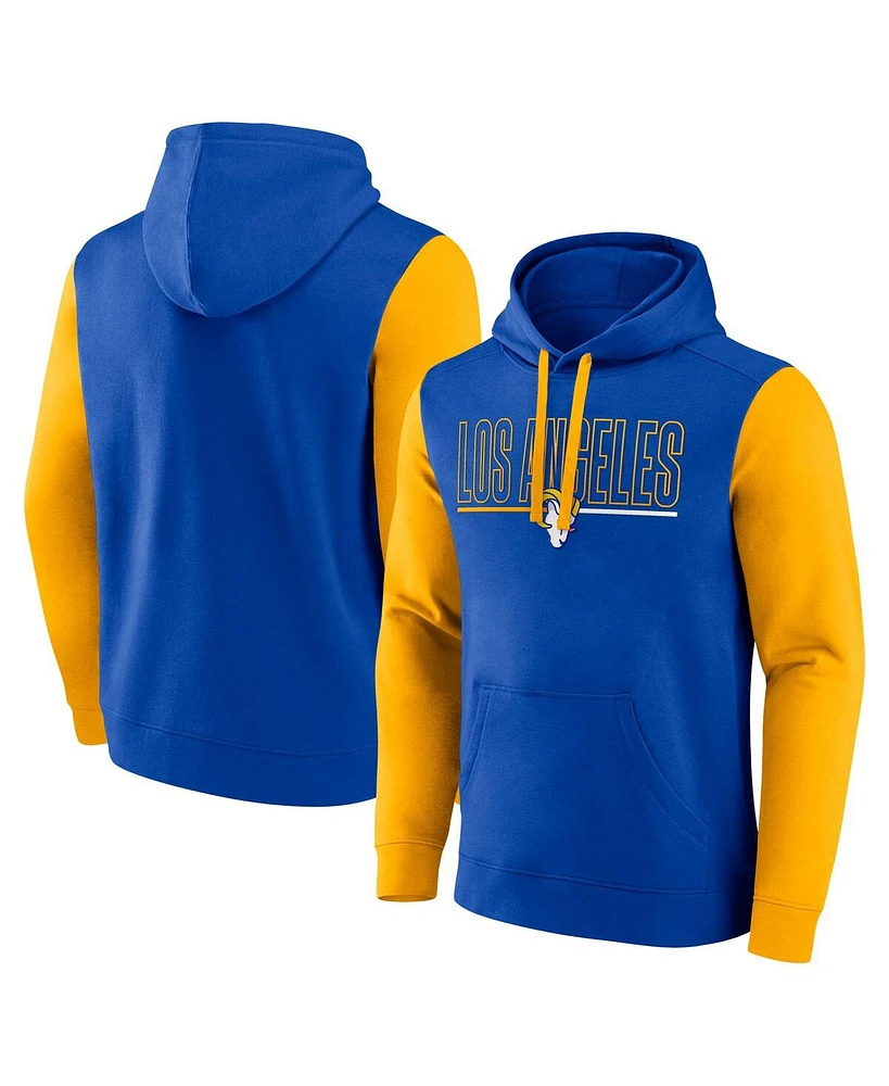 Fanatics Men's Royal/Gold Los Angeles Rams Outline Pullover Hoodie