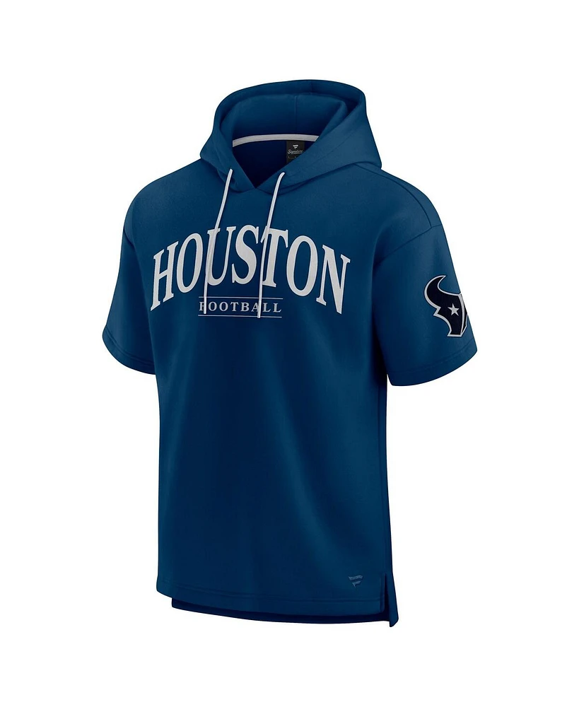 Fanatics Men's and Women's Navy Houston Texans Elements Ready Short Sleeve Pullover Hoodie