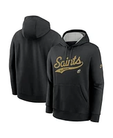 Nike Men's Black New Orleans Saints Rewind Club Logo Pullover Hoodie