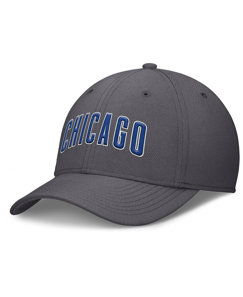 Nike Men's Gray Chicago Cubs Swoosh Performance Flex Hat