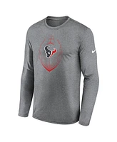 Nike Men's Heather Gray Houston Texans Legend Icon Long Sleeve T-Shirt