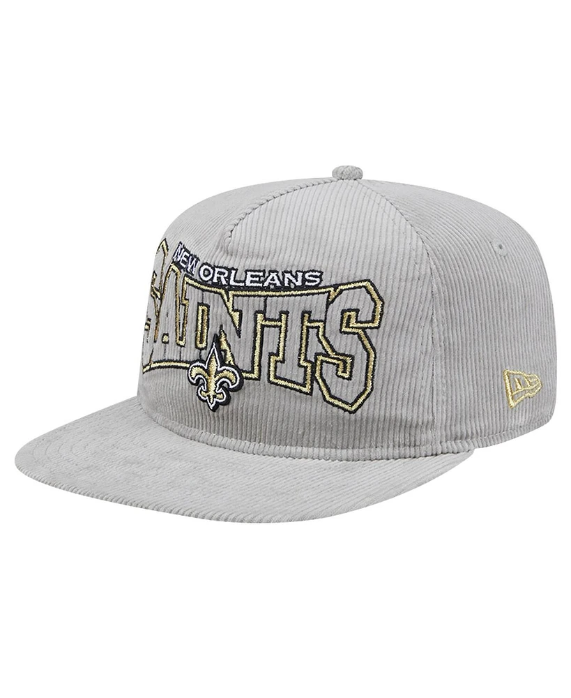 New Era Men's Gray New Orleans Saints Corduroy Golfer Adjustable Hat