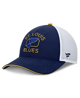 Fanatics Men's Navy/White St. Louis Blues Authentic Pro Rink Trucker Hat